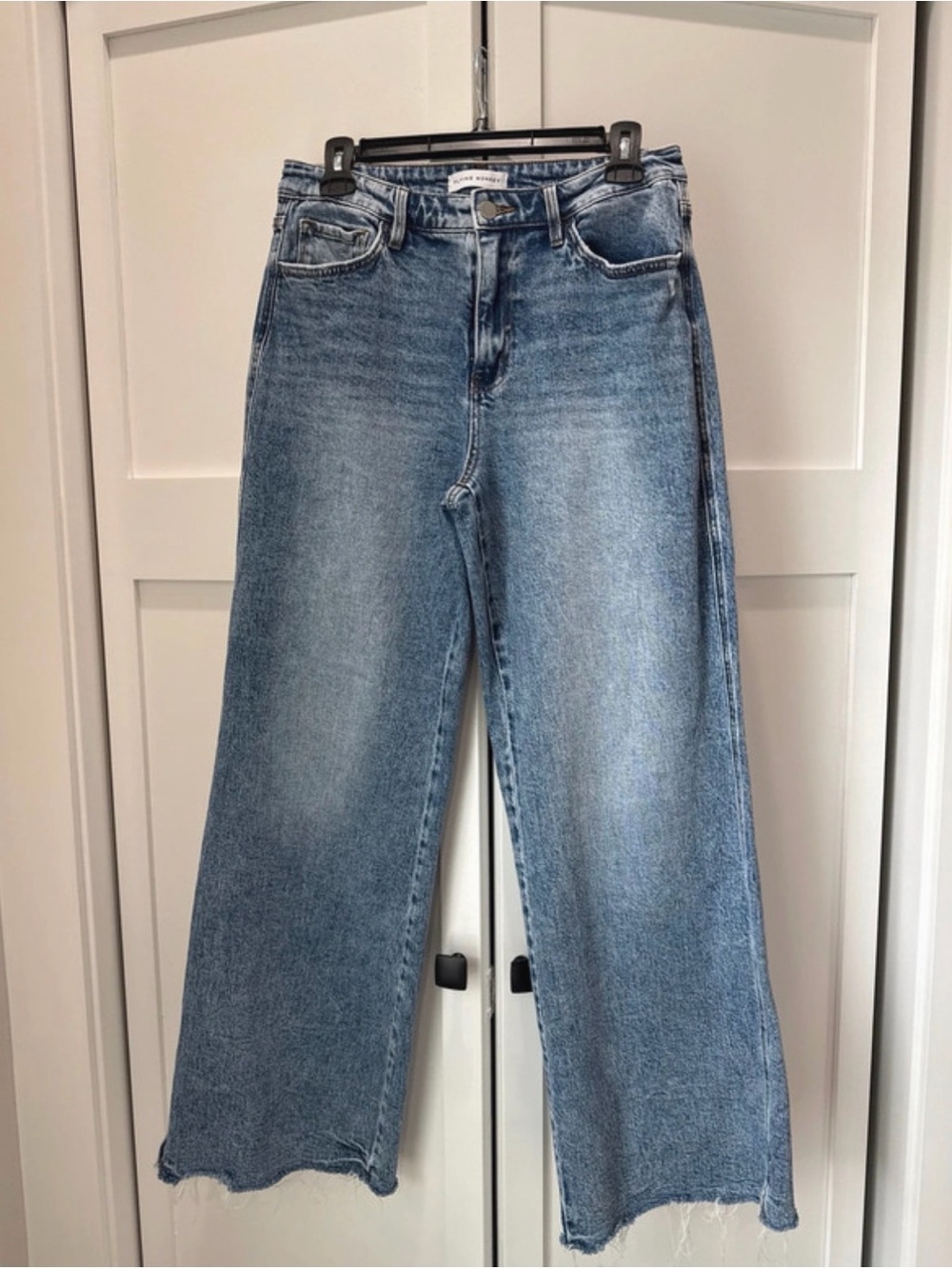 Flying Monkey Lively High Rise Distressed Slit Hem Vintage Flare Jeans Sz 29